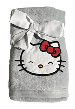 Neuf 2 PC Set Hello Kitty Gris Argent, Rouge, Blanc 100% Coton Serviette Main