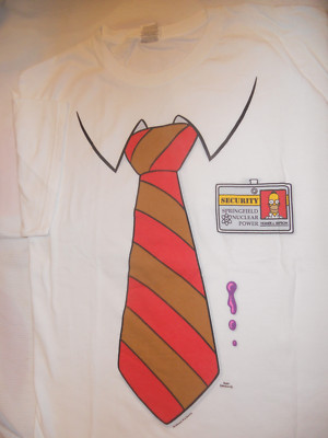 #ad Homer J Simpsons work shirt Mens white Tee Shirt Sz M Cotton $25.00