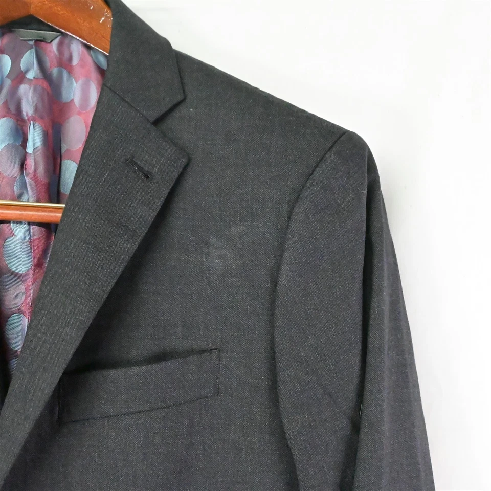 Blazer Traje Abrigo Deportivo Chaqueta Indochino A Medida 38S Gris Carbón Lana 2Btn Foto 2 de 4