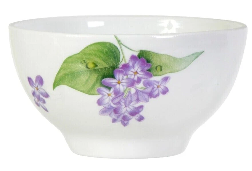 Tazones de Sopa floral blanco