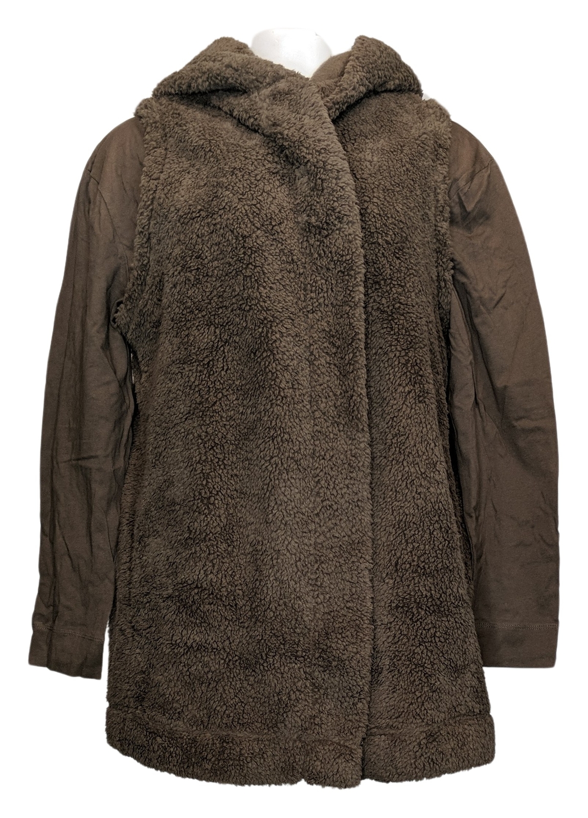 Koolaburra by UGG Women's Jacket Sz L Cozy Sherpa Hooded Vest & Brown