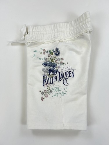 *MINOR DEFECT* Polo Ralph Lauren Girl's Graphic Print Sweat Shorts - Cream - S 7 - Picture 4 of 11