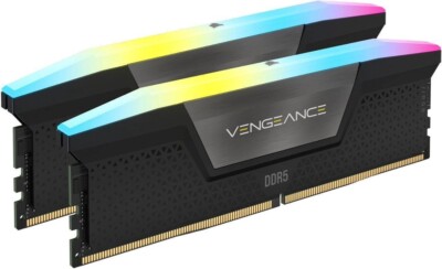 CORSAIR VENGEANCE RGB 32GB (2 x 16GB) PC5-51200 (DDR5-6400) DIMM Memory - Black