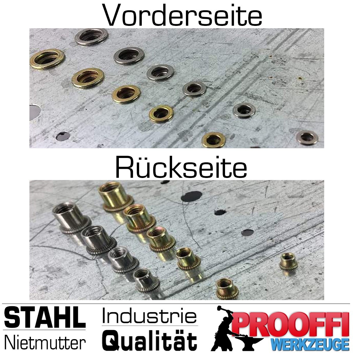 100x Blindnietmuttern M8x21mm - Verzinkt Für Zaunmontage & Metallbau