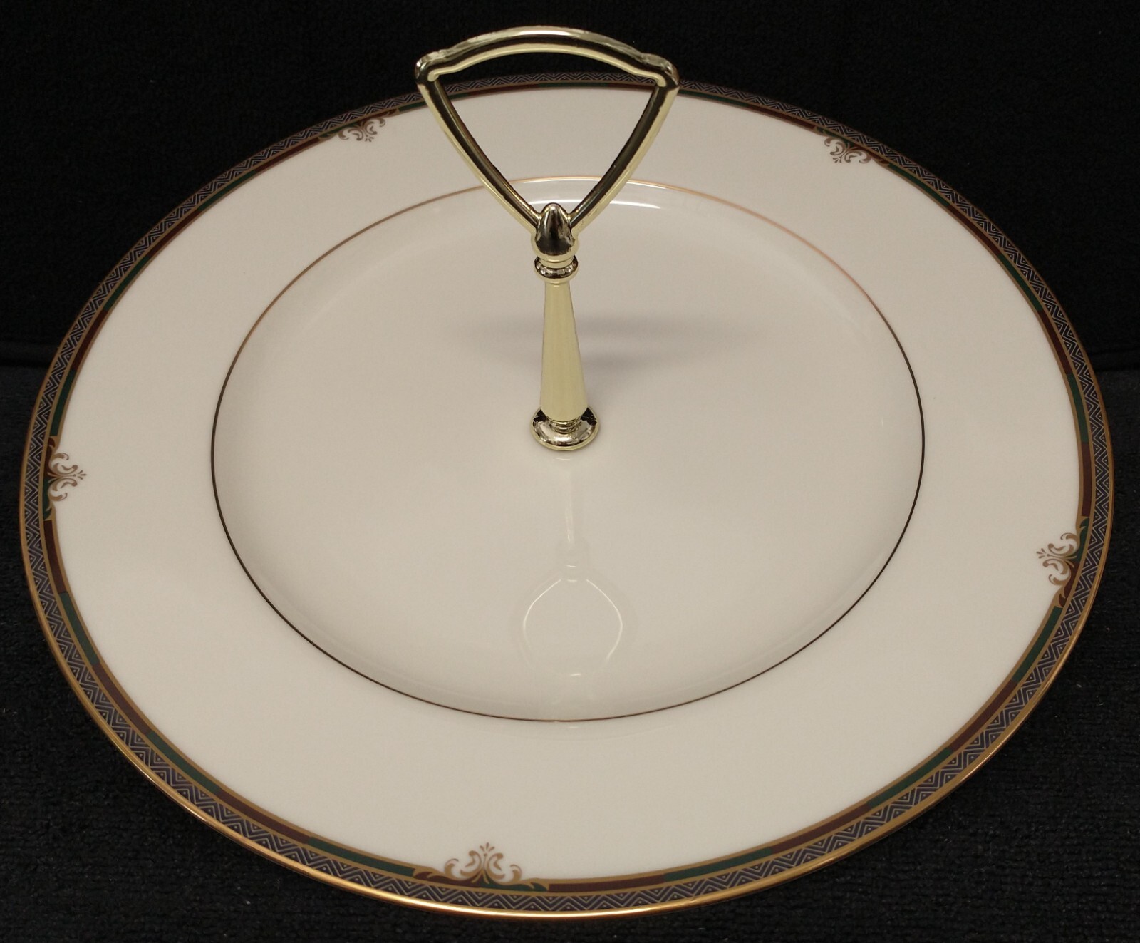 Noritake Lady Quentin Hostess Tray Tidbit Platter Party Bone 4730