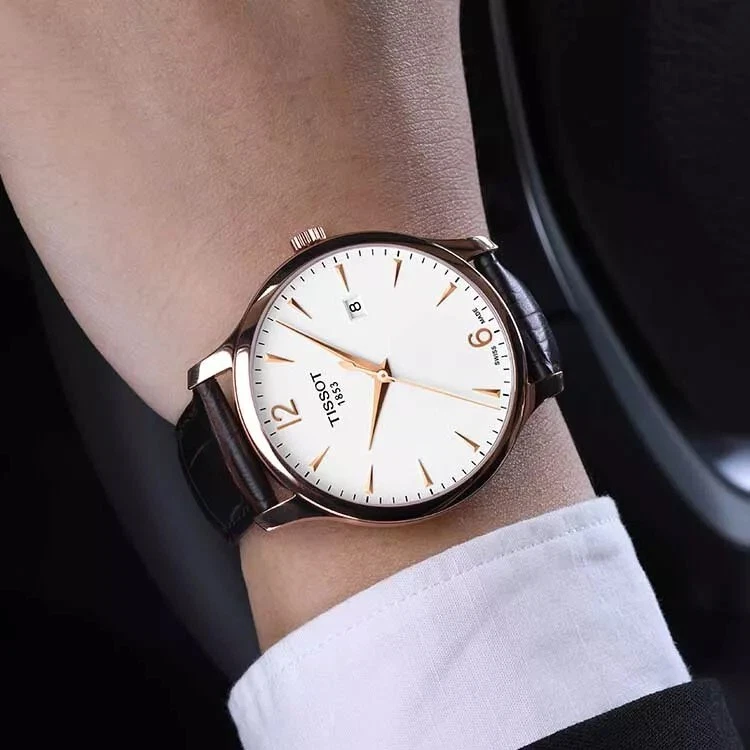 Tissot Tradition Luxus Quarz Uhr Business Herrenuhr Gold Rosegold 