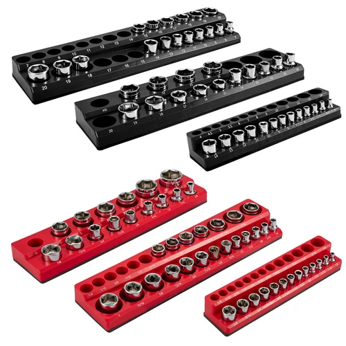6pc/3pc Magnetic Socket Organizer Storage Holder 1/4" 3/8" 1/2" Drive SAE Metric