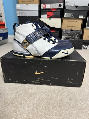 Size 12 - Nike Zoom LeBron 5 White Midnight Navy 665215757455| eBay