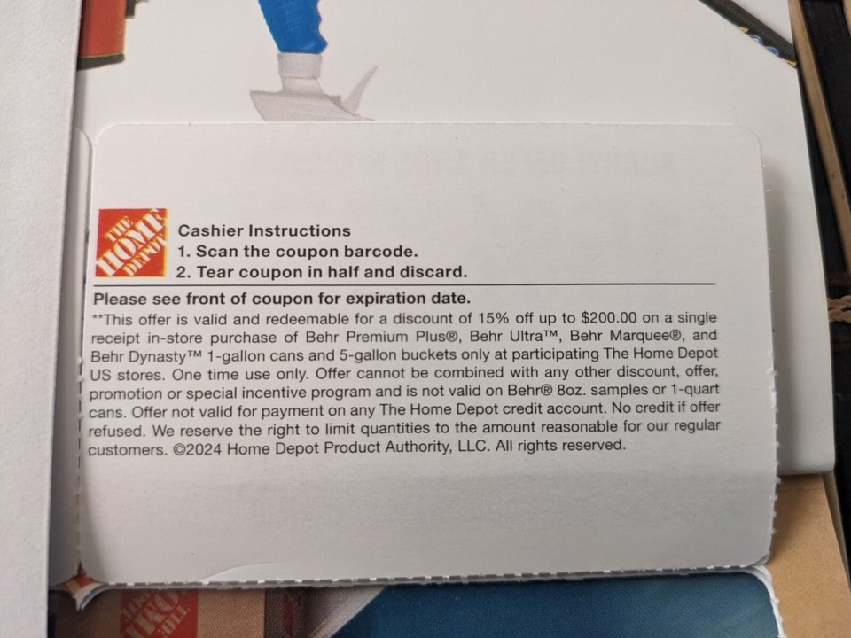 Home Depot Coupon 15% OFF Behr Interior Paint Purchase Max discount ...