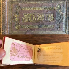 1860s HANNUM SCHOOLGIRLS REWARD OF MERIT ALBUM SAMUEL BOWLES PRANG LITHOGRAPHER