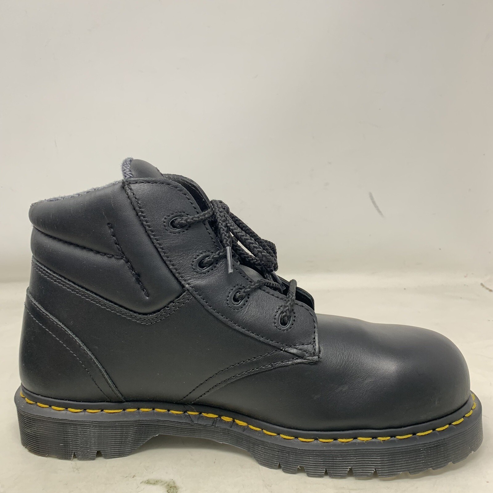 Dr Martens Industrial Safety Work Black Leather Steel Toe Boots Shoes