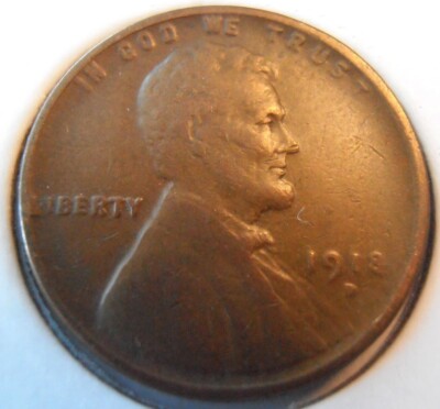 1918 D Lincoln Cent - Better Grade, Low Mintage Wheat Cent (18DTB1)