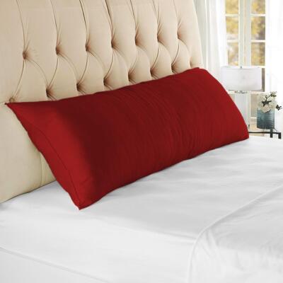 1000 TC OR 1200 TC 100% Cotton Burgundy 2 PCs Body Pillow Case Set