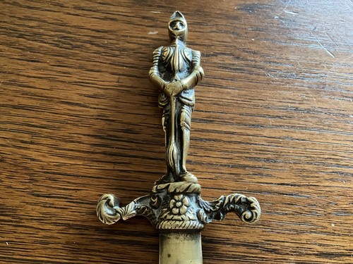 Vintage Medieval Knight Solid Brass Letter Opener - Picture 2 of 4