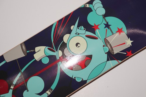 Dalek Space Monkey SIGNED Skateboard Deck Art - Navy Blue - Picture 4 of 11