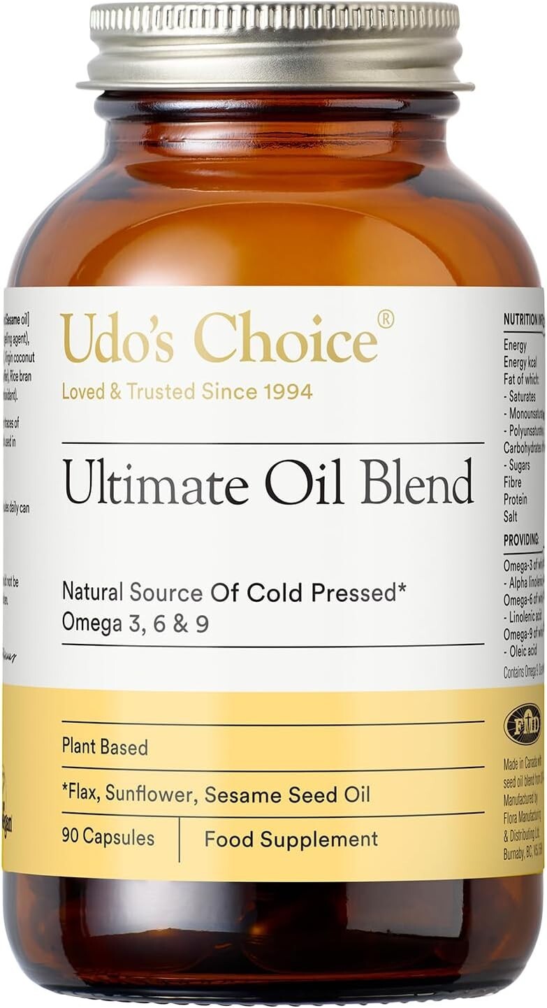 Udo's Choice Ultimate Oil Blend Omega 3,6, & 9 Plant Based 90 Capsules