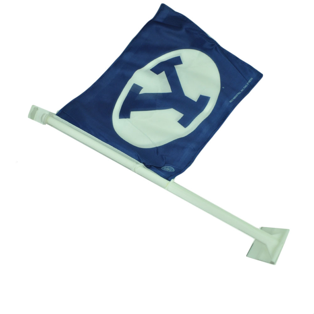 NCAA Brigham Young Cougars 1 Car Window Flag Sports Tailgate Fan Game Blue White