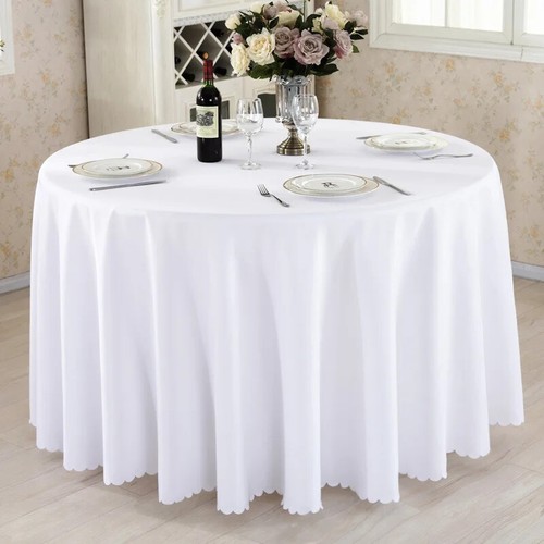 Round Tablecloth Solid Color Table Covers For Wedding Christmas Party Home Decor