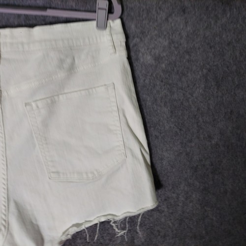 Jessica Simpson Shorts 16 White High Waist Cut Off Denim Stretch Button Fly Jean - Picture 9 of 12