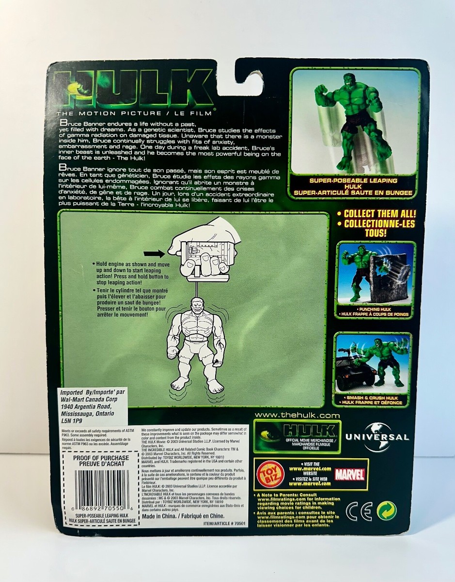 Super-Poseable Leaping HULK w/ Bungee Cord Toy Biz Marvel Avengers