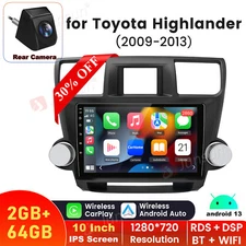 For Toyota Highlander 2009-2013 Car Stereo Radio Android 13 CarPlay GPS + Camera