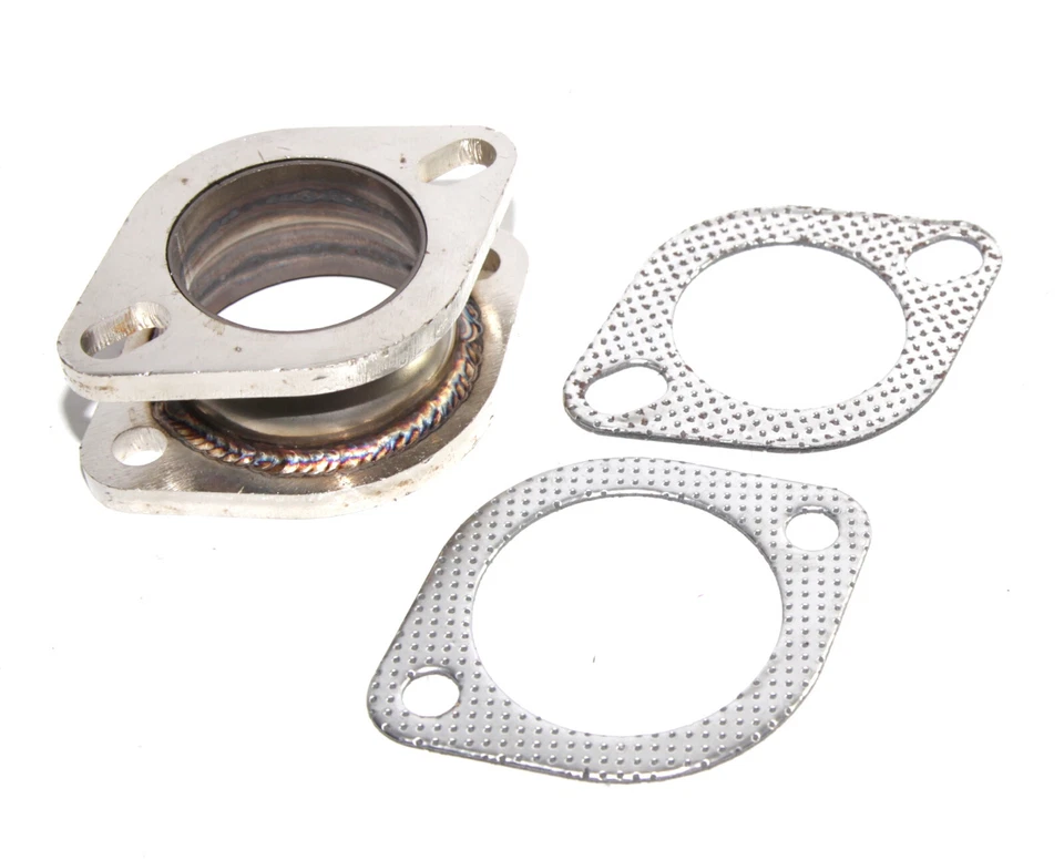 Adaptador de brida de extensión de silenciador de escape Catback de 3" a 2,5" 2 pernos + junta Foto 2 de 4