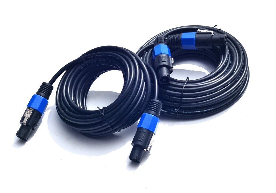 PNGKNYOCN Câble Speakon à Speakon,12AWG 2 Pin NL2FC Speaker Male To Male Professional Audio Amplifier Cable(2M/6.6FT