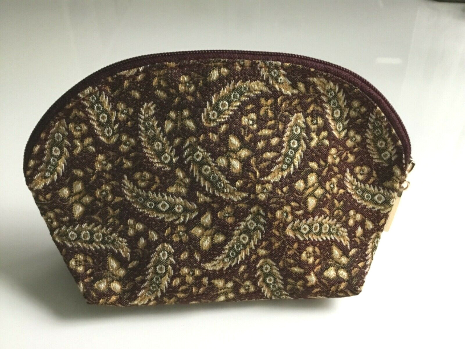Miss Lovely Kosmetiktasche BRAUT – Woll-weiß Mit Gold, 19x18x9cm, Baumwolle, Mit Reißverschluss