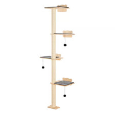 4 Tiers Cat Tree, Cat Wall Furniture Set with 4 Jumping Boards, Wall-Mounted Cat