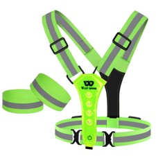 WEST BIKING Safety Reflective Cycling Running Vest USB Charging LED Light Vest