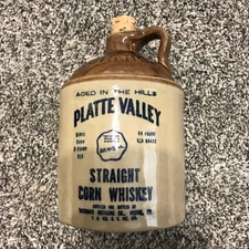 Vintage McCormick Platte Valley Straight Corn Whiskey Jug Weston Missouri w/Cork