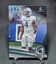 Jacoby Windmon 1st Rookie 2023 Bowman Chrome University Card #175 Michigan State. rookie card picture