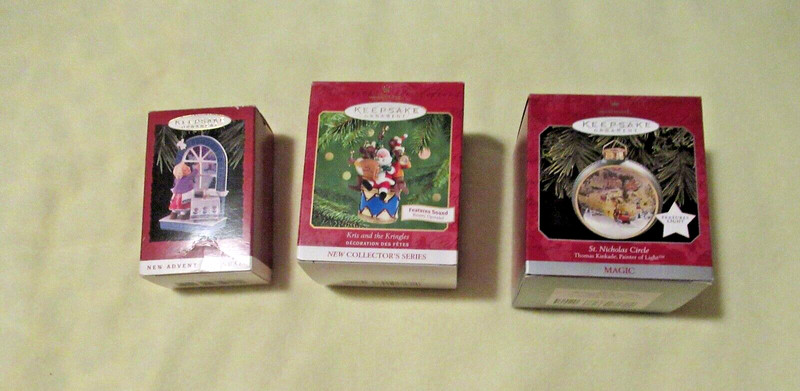 Vintage  in Boxes 3 Hallmark Keepsake ornaments Kris and the Kringles ,advent +2
