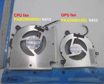 New CPU+GPU Fan PABD08008SH N413 PAAD06015SL N433 for MSI GF65 GF63 MS-16R1 Thin