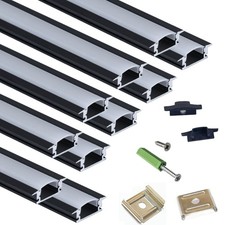 10-Pack 3.3FT/1M LED Strip Aluminum Channel Diffuser,Collar Shape Tape Light Und