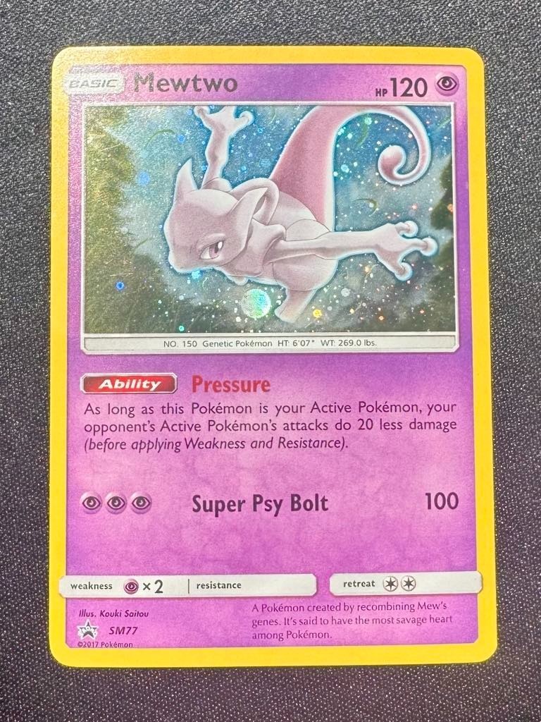🌈 COSMOS Holo Mewtwo Black Star Promo Pokemon Shining Legends SM77 - NM