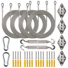 Hardware Kit Set for Rectangle/Square Sun Shade Sails Canopy, Easy-Tensioning...