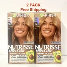 2X Garnier Nutrisse Ultra Color Nourishing Hair Color Crème LC2 High Lift Dark…