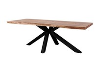 Baumtisch Tisch Esstisch 200X80Cm Massivholz Akazie & Eisen Schwarz Neu Ovp!!!