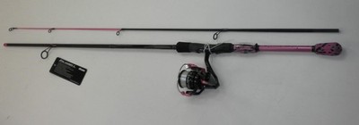 Okuma FNX662M30PK 6F6 Fin Chaser X Spinnrute Rolle Combo 6 Ft 6'' M 2 Pc Rosa