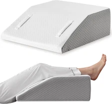8" Flat Top Leg Elevation Pillow for Sleeping, Memory Foam Wedge Pillow for Legs