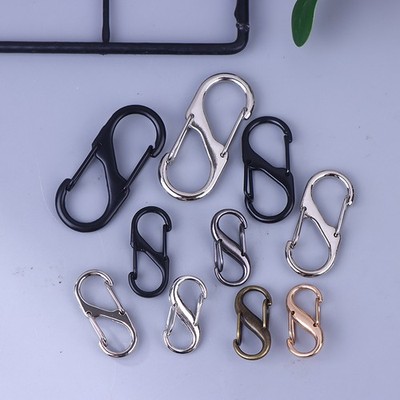 10Pcs S Hooks Metal Key Clip Camping Secure Backpack Fastener Carabiner Keychain