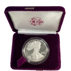 1986 S 1 oz Proof Silver American Eagle ( W/Original Box -- No COA)