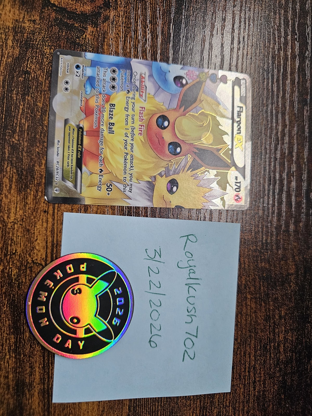 Pokemon Flareon Ex TCG Card (Read Description)