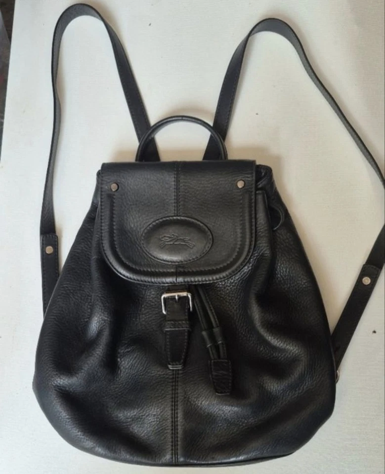 Sac à dos Longchamp Le Foulonné cuir noir - Photo 1/2