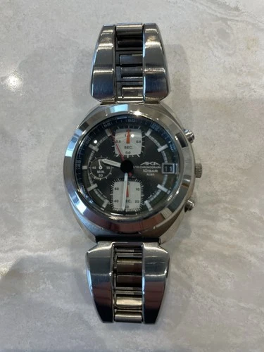 Vintage 1996 [Exc+5] Seiko Alba Aka Chronograph V657-6030 Black Qz Mens Watch