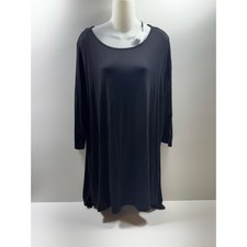 Tahari Women’s Shift Dress Black Sz 2X Minimalist Office Career 3/4 Sleeve New