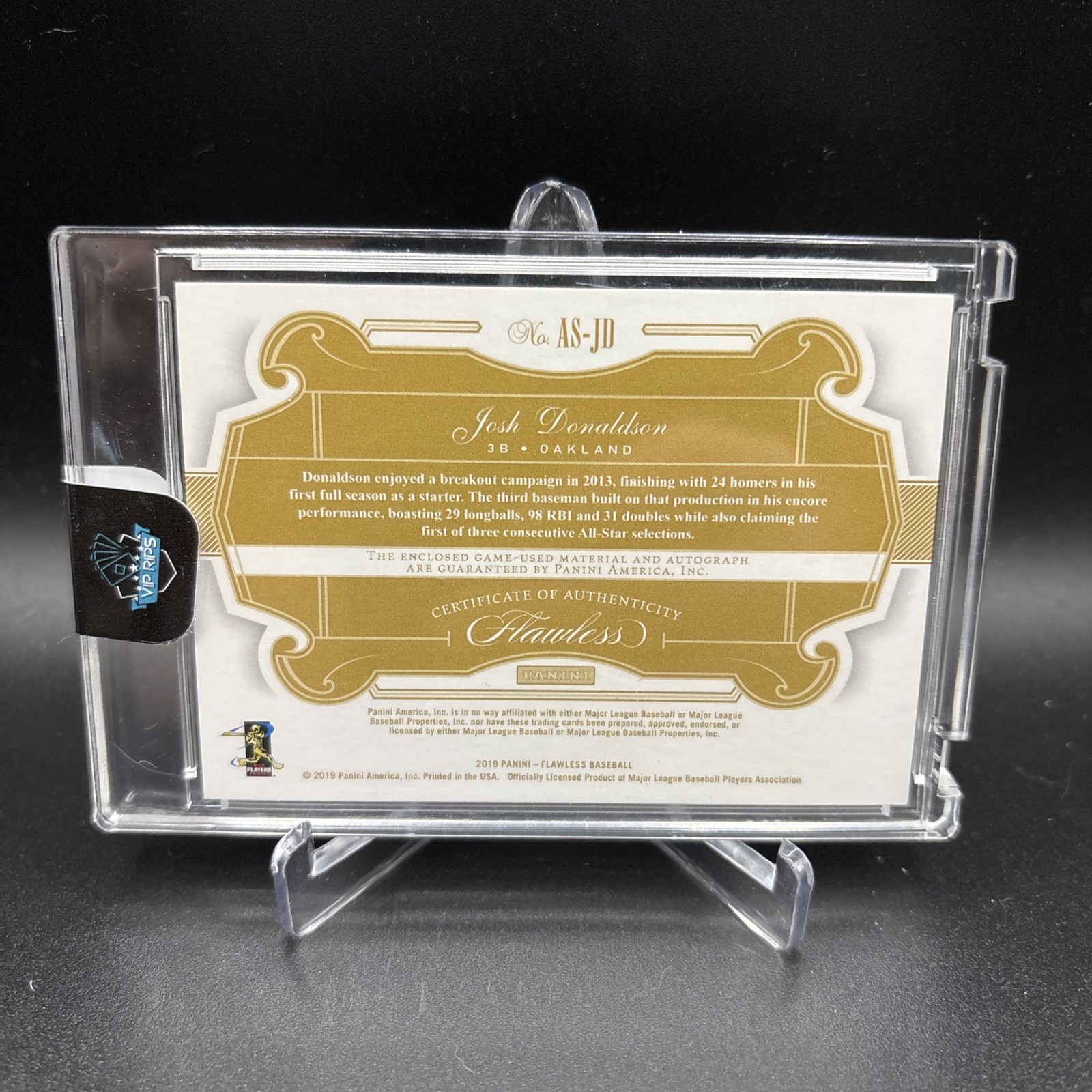 2019 Panini Flawless - All Stars Game Used Patch Auto AS-JD  2/3. Rare view 2