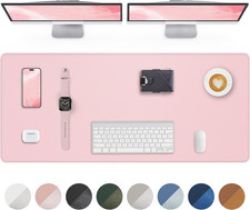 Leather Desk Pad Protector, Mouse Pad, Office Desk Mat, Non-Slip PU Leather Desk