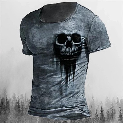 new Men s Vintage Horror Skull T-Shirt   Dark Aesthetics Meets Urban Style
